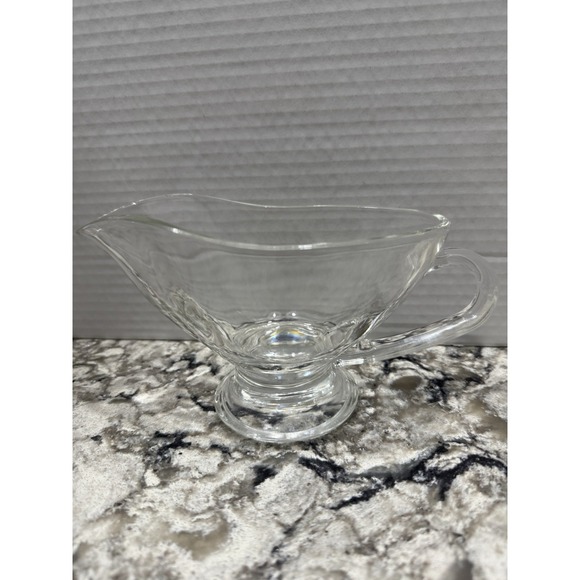 Vintage Anchor Hocking Clear Glass 10 ounce Gravy Boat Made in USA - Picture 7 of 7